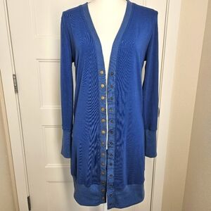 Women's Classic SnapButton Front V-Neck Long Sleeve Knit Sweater Cardigan Size M